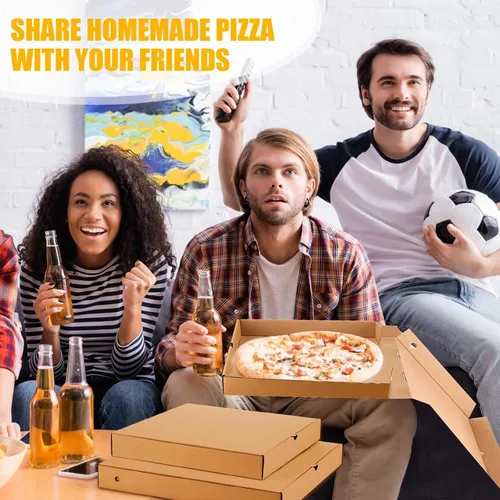 Miniatura 6 de PerKoop 100 cajas de pizza de 12 x 12 pulgadas a granel de cartón vacío de 12 pulgadas, caja de pizza cuadrada reutilizable para comida para llevar