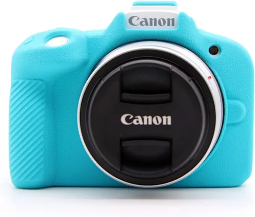Rieibi Funda EOS R50, funda protectora de silicona esmerilada para cámara Canon EOS R50 EOSR50, funda ligera para cámara EOS R50 - Azul claro