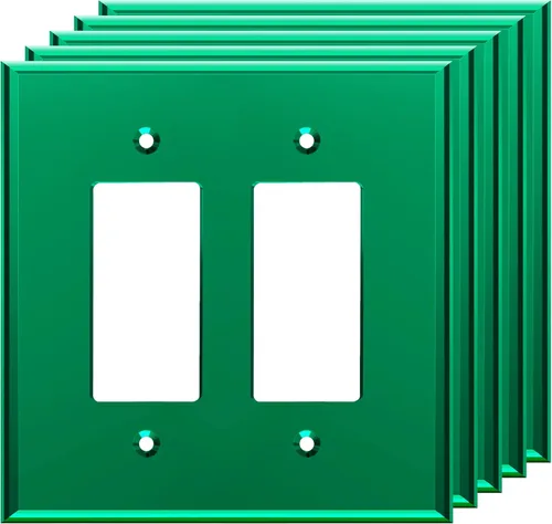 Miniatura 36 de LIDER Placa de Pared Decorativa de Acrílico Reflectante, Placa de Interruptor de Luz Espejada, Cubierta de Tomacorriente de Plexiglás, Vidrio Dorado