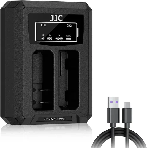 Miniatura 10 de EN-EL14 EN-EL14a Cargador de batería dual cable USB integrado, compatible con Nikon D3500 D3400 D3300 D3200 D3100 D5600 D5500 D5300 D5200 D5100