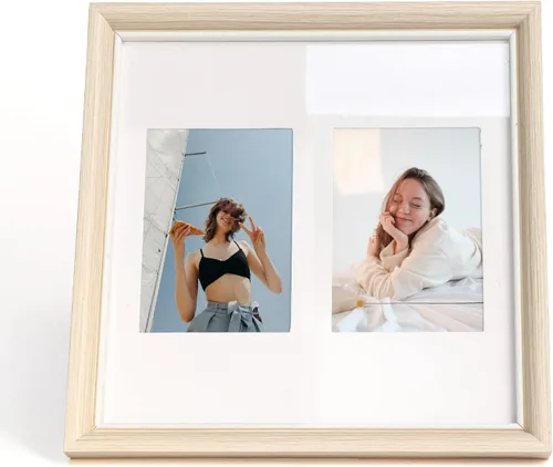 Miniatura 11 de MUZIRI KINOKOO Instax Mini - Marco de fotos cuadrado (10.8 x 10.8 in) de madera maciza para fotos de 3 pulgadas (2 x 3) para fotos de cámara Fuji