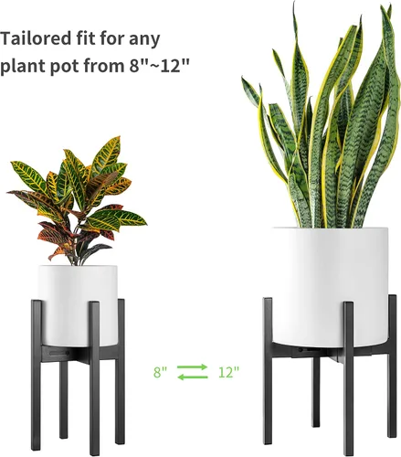 Miniatura 6 de FaithLand Soporte para plantas, tamaño ajustable para macetas de 8, 9, 10, 11, 12 pulgadas, soporte de metal para macetas, soporte extensible