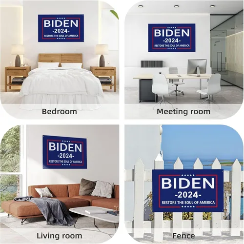 Miniatura 8 de Bandera Biden 2024 Restore The Soul Of America Bandera Joe Biden Kamala Harris Flag Pro Biden Bandera Premium de doble cara 3 x 5 pies, pancarta
