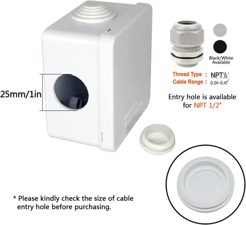 Miniatura 5 de LeMotech Caja de conexiones, plástico ABS IP55 resistente al agua y al polvo, caja eléctrica universal, caja de proyectos para exteriores e