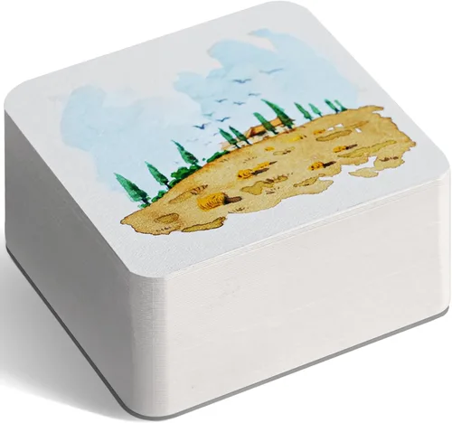 Miniatura 10 de FLUNBRATO Bloc de papel para acuarela, 80 hojas, 4.7 x 4.7 pulgadas, 100% algodón, prensa en frío, sin ácidos, 140 libras, 300 GSM, encuadernación