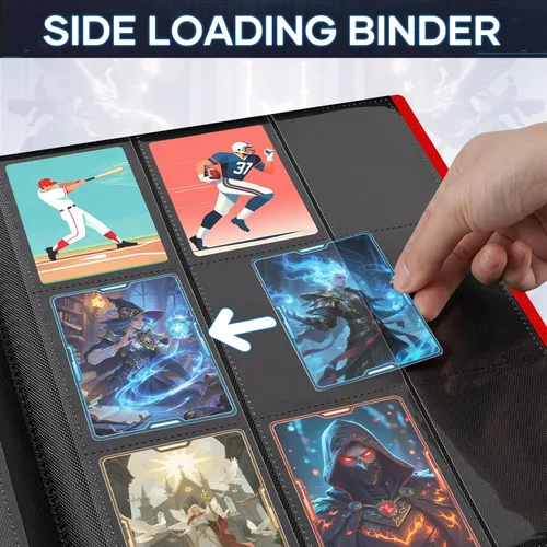 Miniatura 4 de Carpeta de Cartas Coleccionables de 9 Bolsillos, 360 Bolsillos, Álbum de Cartas Coleccionables, Carpeta de Cartas Deportivas para Cartas Estándar