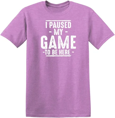 Miniatura 10 de Camiseta divertida con texto en inglés "I Paused My Game to Be Here" para hombre