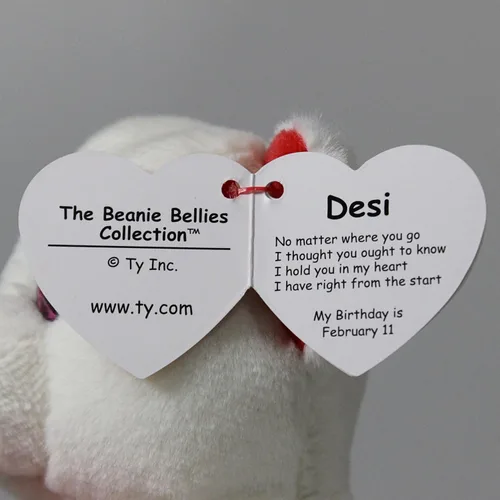 Miniatura 5 de Ty Beanie DESI - Oso de San Valentín blanco llevando corazón rojo - 6