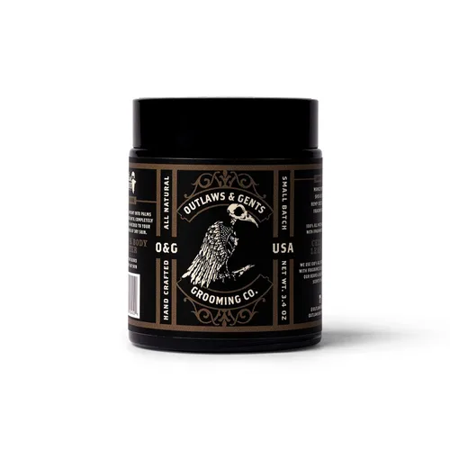 Miniatura 2 de Outlaws and Gents Grooming Co. Mantequilla para barba y cuerpo – Hidratante natural con aroma de piel de cedro para hombres – Hidrata profundamente