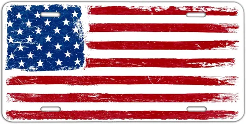 Miniatura 3 de Patrón de bandera de Estados Unidos, símbolo de bombero rojo, placa decorativa sublimada delantera del automóvil, 0.025 pulgadas de grosor 6 x 12