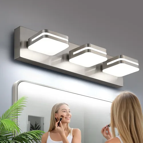 Miniatura 9 de Torondo Lámparas LED de tocador de baño con rotación de 360°, luces acrílicas para baño, modernos accesorios de iluminación de pared sobre espejo
