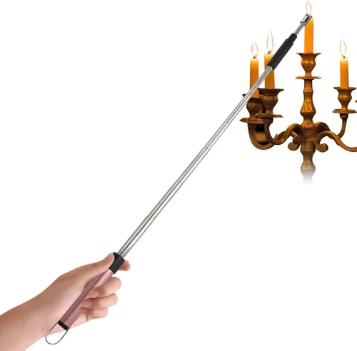 Miniatura 8 de Encendedores de arco para velas, cuello largo y flexible, 27.6 in, telescópico, recargable, eléctrico, sin llama, para cocina, chimenea, piloto, Rosa
