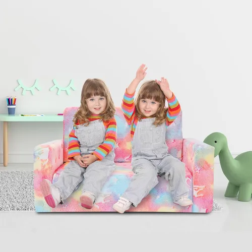 Miniatura 2 de SLIGUY Sofá para Niños, Silla Sofá Plegable para Niños, Sofá Convertible para Niños Pequeños a Sillón Reclinable Extraíble, Silla Sofá que Brilla