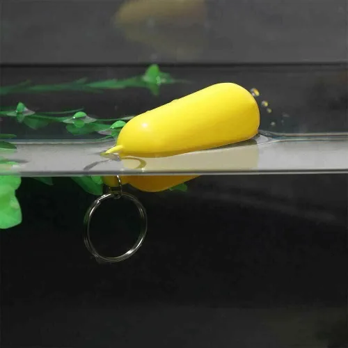 Miniatura 7 de BRAVECOW 5 llaveros flotantes de barco de 2.68 x 0.98 pulgadas, diseño de boya amarilla, forma ovalada, llavero flotante de plástico, accesorio