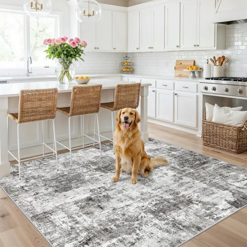 Miniatura 102 de Alfombra antideslizante lavable de 2 x 3 pies - Alfombra suave de pelo bajo para cocina, entrada y dormitorio - Tapete moderno para puerta