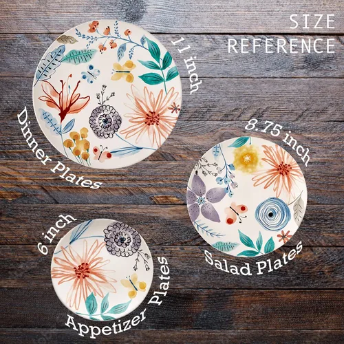 Miniatura 3 de Bico Blossom Symphony - Juego de 6 platos pequeños de 6 pulgadas de cerámica para aperitivos, postres, para bocadillos, ensaladas, decoración