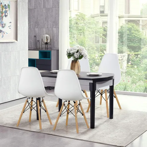 Miniatura 2 de GOFLAME DSW - Sillas de comedor, sillas de plástico con patas de madera, sillas sin brazos de estilo moderno para sala de estar, cocina, dormitorio