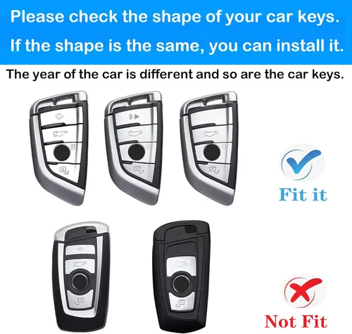 Miniatura 2 de Funda para llavero BMW de piel auténtica con llavero, protector de cuero para llave de automóvil, compatible con llave remota inteligente 2 5 6 7
