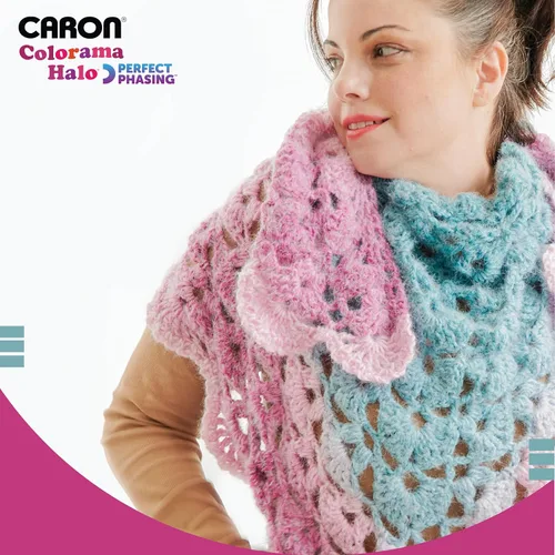 Miniatura 5 de Caron Colorama Halo Cake Ultra Marine Hilo - Paquete de 2 unidades de 8oz/226.79g - 71% acrílico, 18% nailon, 11% poliéster, #5 grueso, 60 yardas