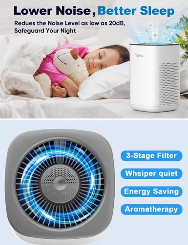 Miniatura 6 de Priestley Purificadores de Aire Pequeños para Casa Dormitorio Residencia Universitaria Oficina Escritorio, 20dB Silencioso Purificador de Aire HEPA