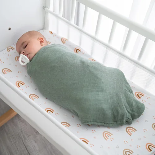 Miniatura 2 de Comfy Cubs Paquete de 4 mantas de muselina de 47 x 47 pulgadas, juego de mantas de algodón suave para bebés, grandes multiusos, para recién nacidos