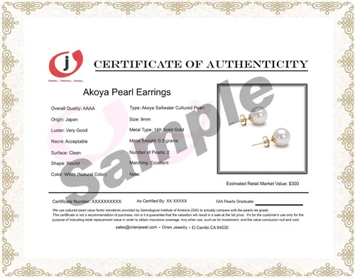 Miniatura 4 de AAAA - Aretes de perlas cultivadas de Akoya blancas con forma de dormilona de oro de 14 quilates para mujer, Perla, nácar