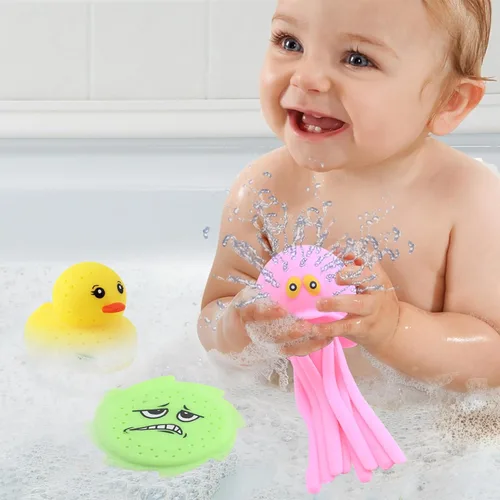 Miniatura 4 de 3 piezas de juguete de piscina de pulpo, juguete sensorial para aliviar el estrés, juguetes flotantes para niños, juguetes de agua de playa