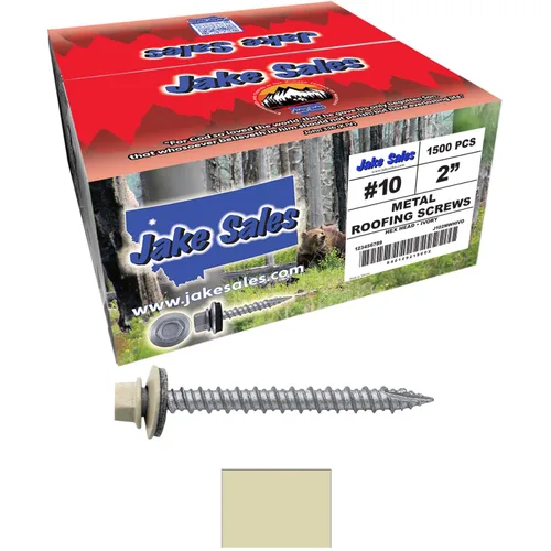 Miniatura 58 de Brite - Tornillos para techos de metal blanco (10 x 2 unidades), cabezal de arandela hexagonal, arranque automático/roscado, arandela EPDM, 3 x 250