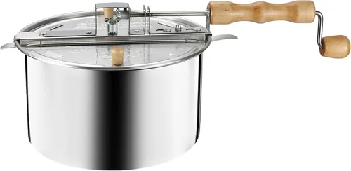 Miniatura 6 de Great Northern Popcorn Máquina para hacer palomitas de maíz con asas de madera, plata, 5 cuartos de galón (529019ECS)