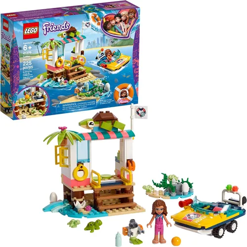 LEGO Friends Turtles Rescue Mission 41376 Kit de construcción de rescate con minifigura Olivia y tortugas de juguete, incluye vehículo de rescate de