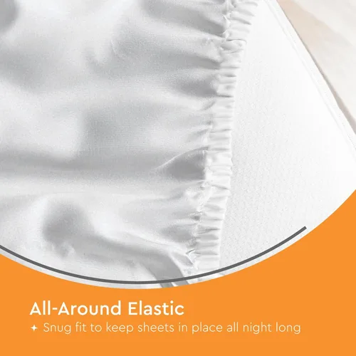 Miniatura 4 de Sleep Mantra Protector de colchón impermeable – Terry – Funda de cama transpirable, silenciosa e hipoalergénica – Estilo de sábana bajera