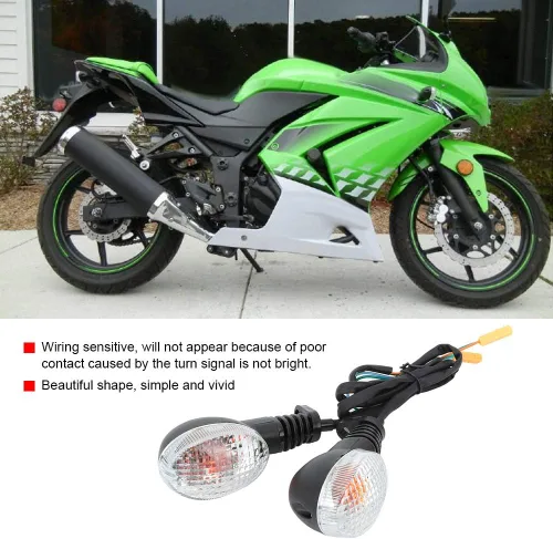 Miniatura 2 de Estink 2 luces intermitentes para motocicleta, intermitentes secuenciales LED ámbar que fluyen, ajuste universal para KLX250 EX250 2008-2012, Negro