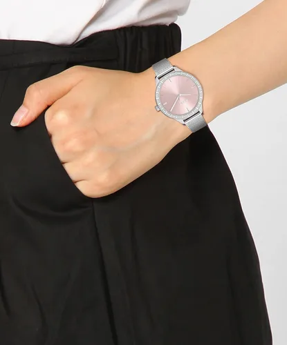 Miniatura 4 de HUGO Flash - Reloj de pulsera de cuarzo de acero inoxidable y malla para mujer color plateado Modelo 1540115 plateado Reloj de cuarzo