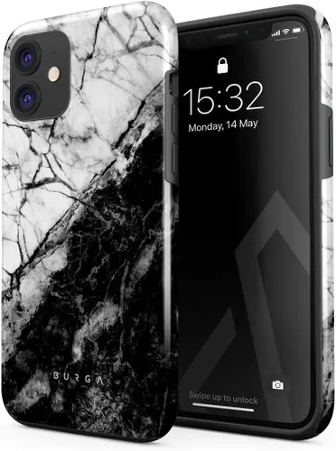 Miniatura 89 de BURGA - Funda compatible con iPhone 12, apta para carga inalámbrica, carcasa rígida híbrida de 2 capas + funda de silicona, resistente, ajuste