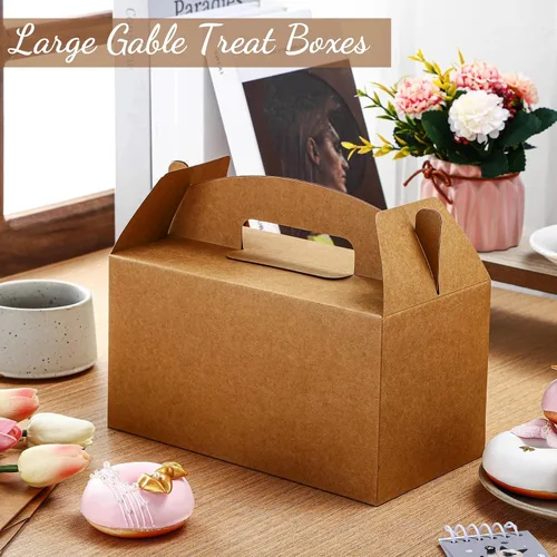 Miniatura 3 de Tinlade 36 cajas grandes de San Valentín para recuerdos de fiesta a granel de 9.5 x 5 x 5 pulgadas, caja de cartón de papel kraft para dulces