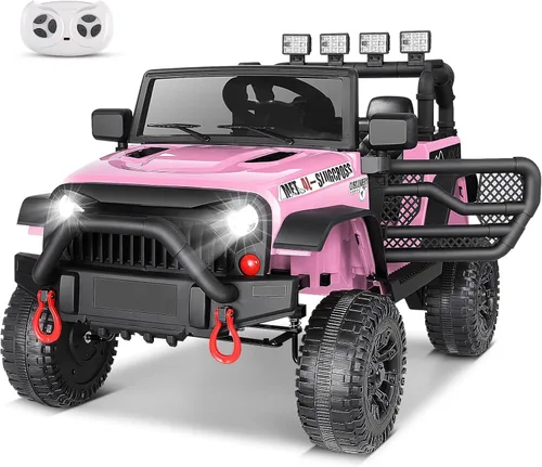 Miniatura 11 de Hikole Auto de paseo de 24 V con control remoto, vehículos a pilas para niños y niñas, motores mejorados de 2 × 200 W, camión con ruedas eléctricas