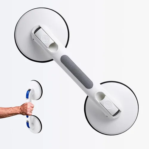Miniatura 9 de Manija de ducha para tinas y duchas, agarre fuerte con ventosa, mango de baño, barras de agarre resistentes para personas mayores con discapacidad