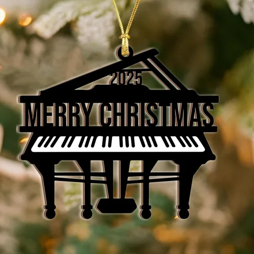 Miniatura 5 de Adorno de Piano 2025 – Adorno Navideño de Piano Grande para Árbol, Regalos de Piano de Madera para Músicos, Regalos para Tocadores de Piano, Adorno