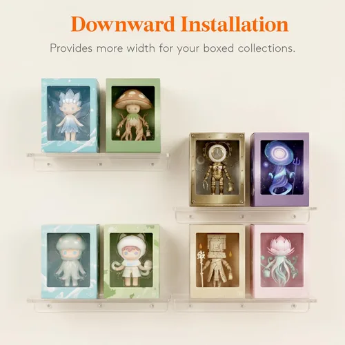 Miniatura 5 de Lifewit Estantes flotantes para pared, paquete de 8 estantes acrílicos transparentes de 15 pulgadas, decoración de habitación