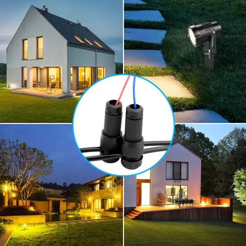 Miniatura 7 de 24 piezas de conectores de cable de luz de paisaje de bajo voltaje para exteriores, conectores de cable de calibre 14-20 para luces de camino