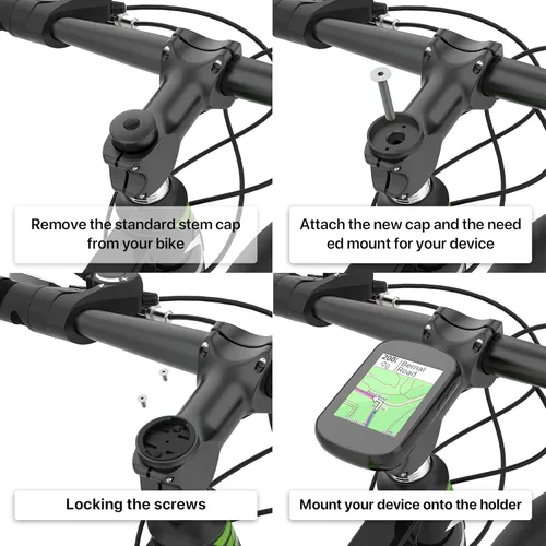 Miniatura 3 de Soporte de bicicleta para Bryton – [Paquete de 4] Adaptador de montaje compatible con Bryton Out Front Cycling Computer Mounts, base de repuesto