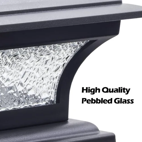 Miniatura 5 de SIEDiNLAR Luces solares de poste de vidrio para exteriores, luz LED para cerca, 2 modos para postes de 4 x 4, 5 x 5, 6 x 6 pulgadas, decoración