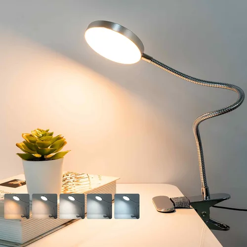 Miniatura 8 de LiFMIRA Lámpara de Cama con Clip de Luz 8W 66 LED Luz de Lectura para Cama, 5 Colores 10 Niveles de Brillo Regulable, Lámpara de Lectura de Metal