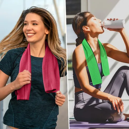 Miniatura 5 de BBTO Paquete de 50 toallas refrescantes a granel – Toalla de hielo de microfibra transpirable para cuello frío y cara – Yoga de verano, deportes