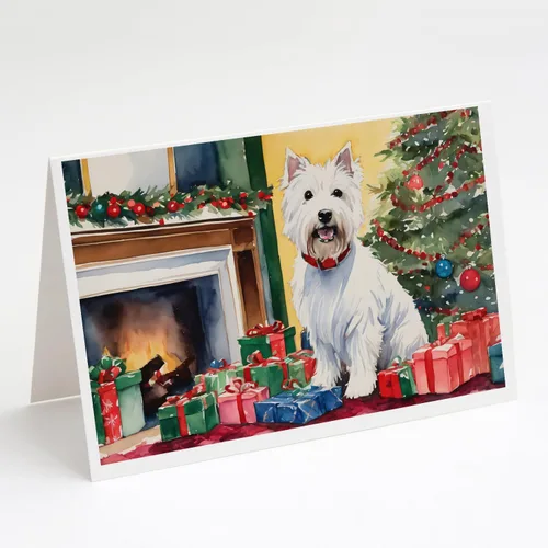 Miniatura 87 de Caroline's Treasures DAC2753GCA7P Paquete de 8 tarjetas de felicitación navideña acogedora de Husky siberiano Tarjetas en blanco con sobres