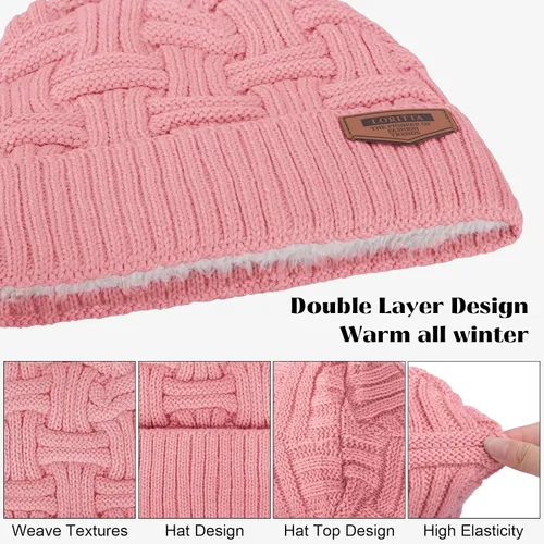 Miniatura 131 de Loritta Gorro de invierno cálido de punto grueso y holgado para hombre