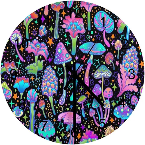 Miniatura 14 de Reloj de Pared de Flores Silencioso Sin Tictac Operado por Batería, Caricatura de los 70s Linda Flor Abstracta Pastel Margarita Reloj Floral