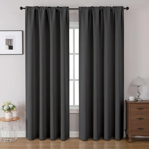 Miniatura 27 de CUCRAF Cortinas opacas de 45 pulgadas de largo, juego de 2 paneles para dormitorio, bolsillo para cortinero, cortinas de oscurecimiento