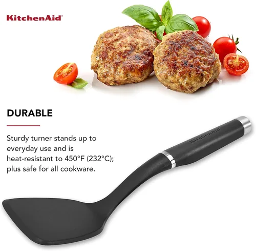 Miniatura 3 de KitchenAid KO015OHOBA - Espátula corta de nailon Gourmet, color negro mate