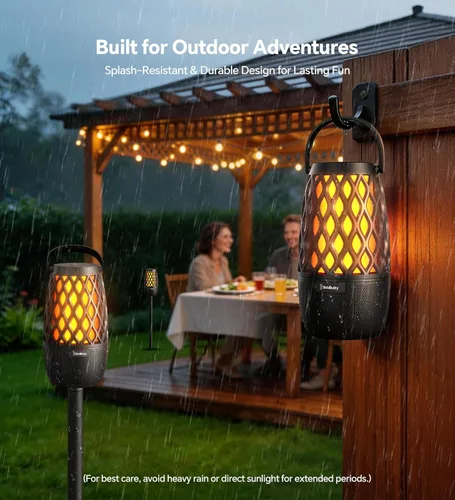Miniatura 15 de Altavoces para exteriores, regalos para hombres, altavoz Bluetooth con luces, multisincronización, hasta 100 altavoces, emparejamiento automático
